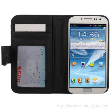 Horizontal Flip Leather Case with Credit Card Slots and Holder for Samsung Galaxy S IV/i9500 (Black)